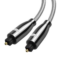 Optical Toslink Cable Digital Optical Audio Cable 5Feet - [24K Gold-Plated Nylon Braided Ultra-Durable ]Fiber SPDIF Audio Cable for Home Theater, Sound Bar, TV, PS4, Xbox, Playstation more