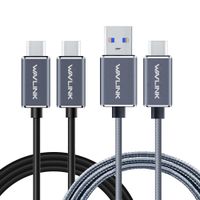 USB Type C Cable,(2-Pack 3.3FT) Wavlink USB A 3.0 to USB-C Fast Charger Nylon Braided Cord for Samsung Galaxy S8 Plus Note 8,Moto Z Z2,LG V30 V20 G5 G6,Google Pixel 2 XL,OnePlus 5 3T 2 and More(Grey)