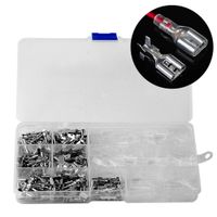 Icstation 270pcs Male Female Spade Connector Wire Crimp Terminal Block with Insulating Sleeve Assortment Kit 2.8mm 4.8mm 6.3mm