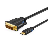 USB C to DVI,CableCreation 10FT Type C (Thunderbolt 3 Compatible) to DVI Cable,Compatible with MacBook Pro,MacBook Air 2018,iMac 2017,Chromebook Pixel,Dell XPS 13/15,Yoga 910/920,Samsung S9/S8, Black
