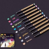 Metallic Marker Pens, Metallic Color Painting Marker for Card Making/DIY Photo Album,Set of 10 Colors
