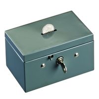 STEELMASTER Small Cash Box with Coin Slot, Disc Lock, Gray (221533001)