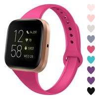 Acrbiutu Bands Compatible with Fitbit Versa/Fitbit Versa 2, Slim Thin Narrow Replacement Silicone Sport Wristband Strap Compatible for Fitbit Versa/Versa 2 Women Men