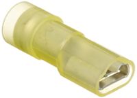 Morris Products 11978 Female Disconnect, Double Crimp, Nylon Fully Insulated, Yellow, 12-10 Wire Size, 0.032"X0.250" NEMA Tab  (Pack of 100)