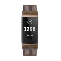 Yutior Metal Bands Compatible with Fitbit Charge 3 and Charge 3 SE Fitness Tracker, Stainless Steel Magnetic Small (5.5" - 8.5") Large (6.1" - 9.9") Replacement Strap for Women Men