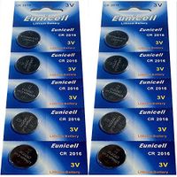 Eunicell CR2016 5000LC Lithium Blister Pack 3V 3 Volt Coin Cell Batteries (10 pcs)