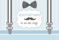OFILA Boys Baby Shower Backdrop 8x6.5ft Strips Texture Cartoon Bow-tie Cute Photos Background Party Decoration Digital Video Studio Props