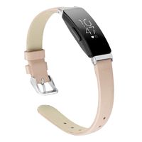 CAVN Leather Bands Compatible with Inspire/Inspire HR for Women Men, Genuine Leather Slim Replacement Wristbands Bracelet Accessories Classic Leather Strap (S (6.0"-7.8"), Apricot)
