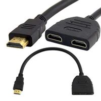 SimYoung 1080P HDMI Male to Dual HDMI Female 1 to 2 Way Splitter Cable Adapter Converter for DVD Players/PS4/HDTV/STB/Xbox One and Most LCD Projectors (Black)