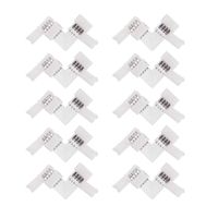 5050 4 Pin LED L Shape Connector - iCreating 10PCS 12V RGB Solderless LED Light Strip Tape 90 Degree Corner Connectors for 10mm Wide Flexible 5050 RGB LED Strip Lights
