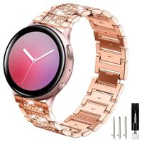Sankel Compatible for Samsung Galaxy Watch Active 2 40mm/44mm Band,Women Jewelry Metal Bling Replacement Wristband Bracelet Strap for Galaxy Watch Active 40mm/Galaxy Watch 42mm/Gear Sport (Rose Gold)