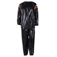 Corriee Unisex PVC Slimming Suit Women's Men's Sauna Clothes Red and Yellow Sweating Shirts Pants Set