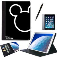 LJX iPad Air 3 2019 10.5 inch Case iPad Pro 10.5 2017 Cover Mickey Mouse PU Leather Wallet Kickstand Flip Cover Card Slots Protective Flip Shockproof Heavy Duty Shell for 10.5 Inch 2019/2017#A