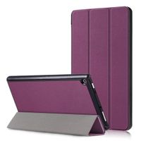 Iusun for Amazon Kindle Fire HD 8'' Tablet Case Lightweight Sleep/Wake Shockproof Drop Resistance Anti-Dust Silicone Case Cover Trifold Stand Leather Solid Protective Shell/Skin (Purple)
