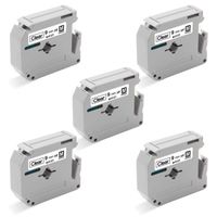 Unismar P-Touch M Label Tape M-K121 MK121 MK-121 9mm Black on Clear Compatible for Brother PT-90 PT-M95 PT-65 PT-70BM PT-70 PT-70SR PT-65 PT80 PT-45M PT-100 PT-110 Label Maker, 3/8" x 26.2', 5-Pack