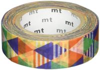 MT Washi Masking Tape, 1P Deco, 15mm x 10m, Stripe Triangle Blue (MT01D290)