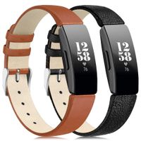findway Compatible with Inspire HR Bands/Inspire Band, Inspire Replacement Accessories Classic Leather Bracelet for Women Men Sport Wristbands Breathable Strap for Inspire HR Fitness Tracker