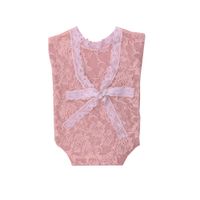 Himom Newborn Baby Girl Cute Deep-Vee Back Photography Props Vest Onesie Outfit with Lace Ribbon (Orange)