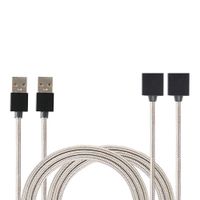 [2 - Pack, 2.6ft ] Nylon Braided Magnetic USB Charger Cable. (Grey)