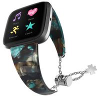 Shangpule Bands Compatible for Fitbit Versa/Versa 2/Versa Lite/SE, Resin Bracelet Strap Replacement Wristband Versa Smart Fitness Watch Women Men (Green Emerald)
