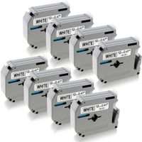 Greateam M Label Tape Compatible Brother P-Touch M Tape White 12mm 0.47" MK231 MK-231 M231 Use for Brother PT-M95 PT-90 PT-70BM PT-65 PT-80 PT85 PT-45M PT-55BM, 26.2 Feet (8m),8-Pack