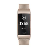 Yutior Metal Bands Compatible with Fitbit Charge 3 and Charge 3 SE Fitness Tracker, Stainless Steel Magnetic Small (5.5" - 8.5") Large (6.1" - 9.9") Replacement Strap for Women Men