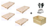 Crates and Pallet Half Pallet, New Wood (4-Set)