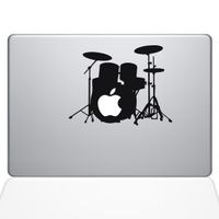 The Decal Guru Star Drummer Decal Vinyl Sticker, 13" MacBook Pro (2015 & Older Models), Black (1607-MAC-13P-BLA)