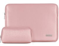 15 Inch PU Leather Laptop Sleeve Bag Padded Frosted Protective Notebook Computer Case Cover for MacBook Pro MacBook Air Chromebook Acer Dell HP Samsung Sony (Light Purple)