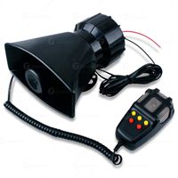 Zone Tech 5 Tone Sound Car Siren Vehicle Horn with Mic PA Speaker System Emergency Sound Amplifier - 60W Emergency Sounds Electric Horn-Hooter/Ambulance/Siren/Traffic Sound with PA Microphone System