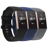 adepoy Compatible with Fitbit Charge 3 Bands for Women Men Large Small, Adjustable Replacement Wristbands for Fitbit Charge 3 and Fitbit Charge 3 SE, 3 Pack, Black, Navy, Gray, Large