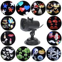BOSSJOY Projector Lights 12 Pattern Gobos Garden Lamp Lighting Waterproof Sparkling Landscape Projection Light for Decoration Lighting on Christmas Halloween Holiday Party