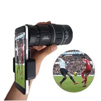 [16X52 High Power Prism Monocular Scope] - Waterproof Monoculars with Phone Clip for Cell Phone- for Bird Watching Hunting Camping Travelling Wildlife Secenery (Black)