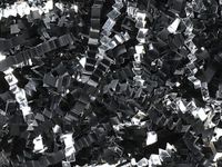 Pack Of 1, Solid Black & Silver Crinkle Cut Shred (Spring Fill / Zig Fill) 1/8" wide 10 lb Made In USA