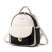 Fayland Women Teens Girls Womens Backpack Purse Leather Mini Casual Daypack Laptop Bag Black& White