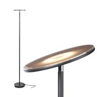 Brightech Sky Flux - The Very Bright LED Torchiere Floor Lamp, for Your Living Room & Office - Halogen Lamp Alternative with 3 Light Options Incl. Daylight - Dimmable Modern Uplight - Black