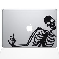 The Decal Guru 2078-MAC-13P-BLA No You Didn't Skeleton Decal Vinyl Sticker, 13" MacBook Pro (2015 & Older), Black