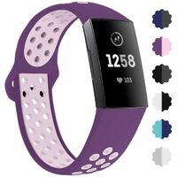 Lintelek Compatible with Fitbit Charge 3 Bands, Canvas Woven Fabric Band, Soft TPU Adjustable Replacement Wristbands, Silicone Straps Sports Accessories