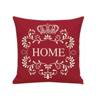 Pillow Case,Bokeley Flax Square Home Letter Print Decorative Throw Pillow Case Bed Home Decor Car Sofa Waist Cushion Cover (Red)