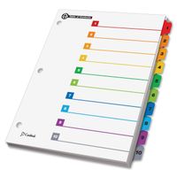 Cardinal by TOPS Products OneStep 100% Recycled Index System, 10-Tab, Numbered, Multi-Color, 1 Set (71018)