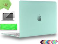 UESWILL 3in1 Smooth Matte Hard Shell Case Cover for MacBook 12 inch with Retina Display (Model: A1534) + Keyboard Cover and Screen Protector + Microfibre Cleaning Cloth, Green