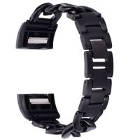 WETAL for Fitbit Charge 2 HR Bands, Adjustable Replacement Metal Bands/Strap with Adaptor for Fitbit Charge 2 Heart Rate Fitness Wristbands Large/Small/Silver/Black/Gold/Rose Gold