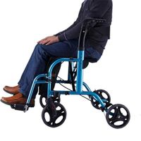 EGCLJ Walker Wheelchair, Rollator Walker with 6-inch Wheels Supports Up to 350 Lbs, Medical Walker, Rollator Walker with Seat, Backrest and Saddle Bag