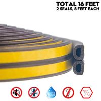 Keeping Fun Indoor Weather Stripping,Self Adhesive Foam Window Seal Strip for Doors and Windows Soundproofing Weatherstrip Gap Blocker,7/20-Inch x 6/25-Inch x 8-Feet,Brown (2 Seals)