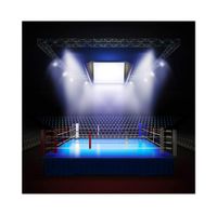 Lfeey 6x6ft Empty Professional Boxing Ring Backdrops for Photography Lighting Void Squared Circle Prize Ring Arena Backdrop Sports Theme Photocall Photobooth Photo Studio Props