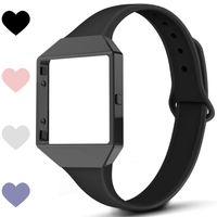 TreasureMax Compatible with Fitbit Blaze Bands for Women/Men,Soft Silicone Thin Narrow Replacement Slim Bands with Metal Frame for Fitbit Blaze.