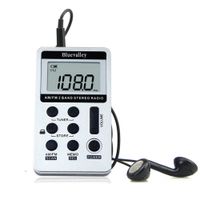 Bluevalley Pocket Portable AM FM Radio with Earphone, Digital Tuning Little Stereo Radios for Walk/ Jogging/Gym/Camping, Best Reception, Rechargeable Battery Operated, Aux Out (Silver)