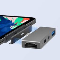 Knaive USB Type C Dongle Hub for iPad Pro/Surface Go USB C Adapter with(4K) HDMI,3.5mm Headphone Jack,USB-C Charging,USB 3.0 for USB-C Device