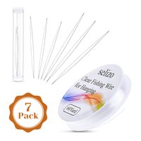 Beading Needles with Fishing Wire, Selizo 6pcs Big Eye Beading Needles with a Roll of Clear Fishing Line Jewelry String Invisible Nylon Thread for Beading, Jewelry Making and Crafts