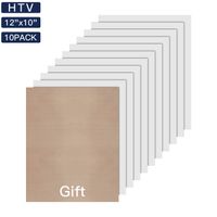 JANDJPACKAGING White Heat Transfer Vinyl HTV Bundle 10"x12"- 10 Pack of Premium White HTV Sheets - Iron On Vinyl for T-Shirt Best HTV Vinyl for Silhouette Cameo,Cricut